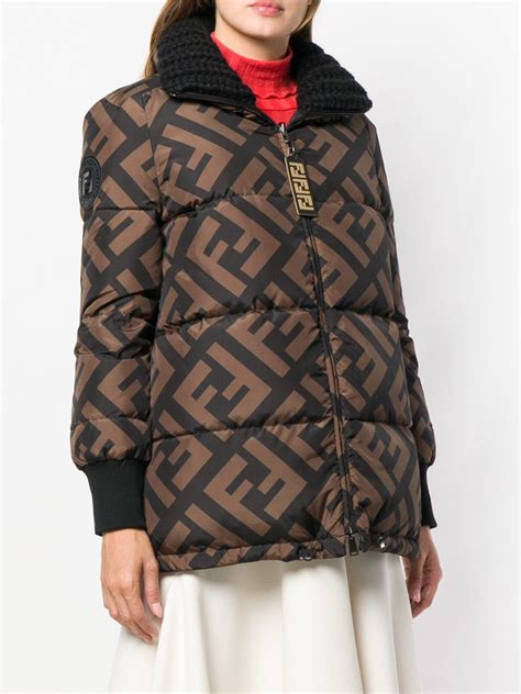 cheap fendi logo jacket|fendi fur jacket women's.